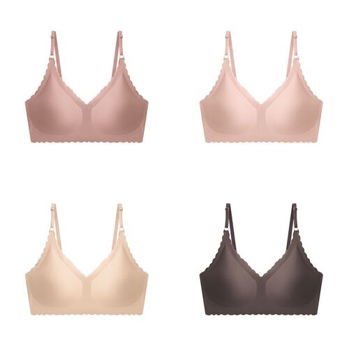 Traceless Ice Silk Sexy Ultra-Thin Bare Bra Without Underwire New Trapezoid Cup U-Shape Braless Women's Sports Bra