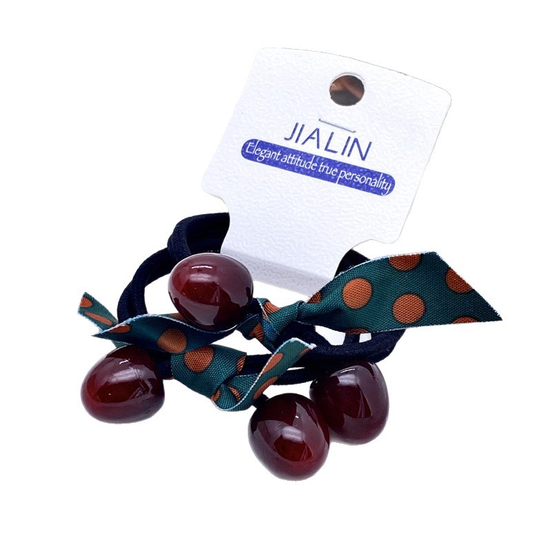 Cintas para el pelo con diseño de cerezas, lazos para el pelo, gomas elásticas, accesorios para el pelo de tienda de dos yuanes, adornos para la cabeza, ¡los más vendidos! image 6