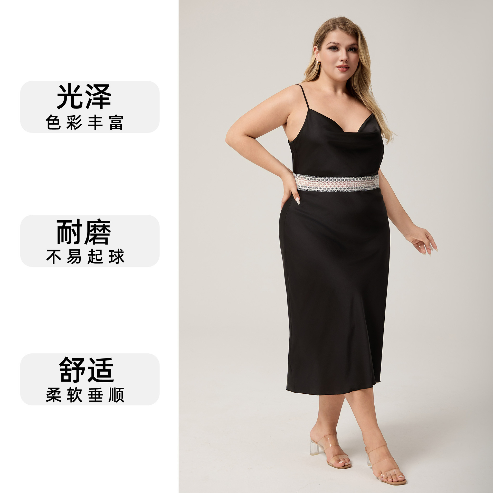 Yaoting Europa y los Estados Unidos nuevos pijamas de cabina de tamaño grande para mujeres verano satén vestido de pijama sexy ropa larga para el hogar CQ3817