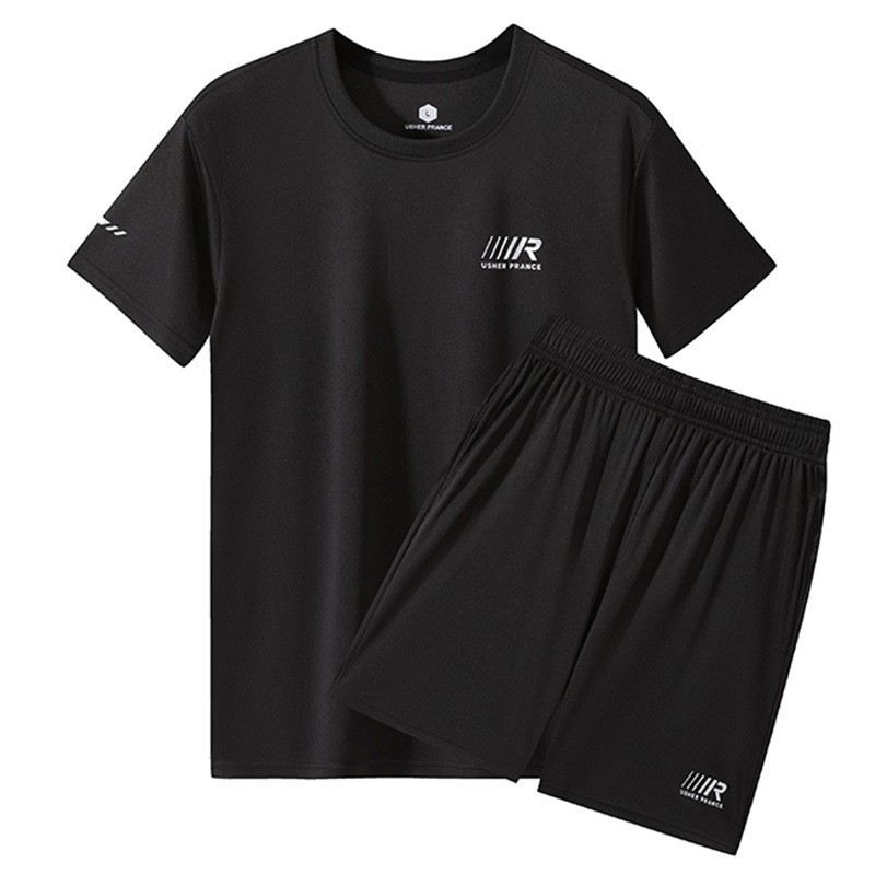 Trajes deportivos casuales de verano, trajes de fitness para hombres, ropa de secado rápido, ropa de entrenamiento de fútbol casual, pantalones cortos de mangas cortas