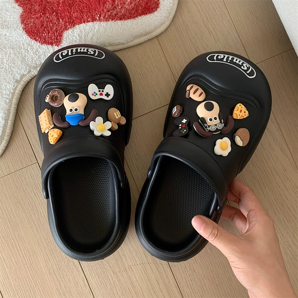 Милая мультяшная удобная обувь с большим носком для собаки в Корейском стиле с дырками, женская летняя Праздничная пляжная обувь для отдыха на открытом воздухе
