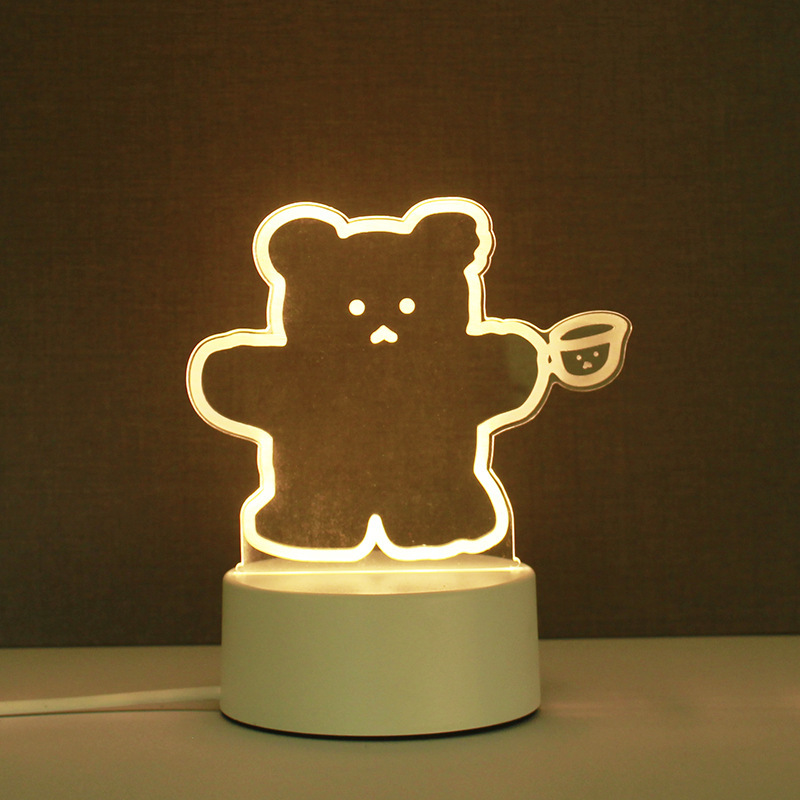 3d小夜灯卸売り来図創意プレゼント電気スタンドクロスボーダー爆金雰囲気ベッドヘッドライト定アクリル製ロゴ|undefined