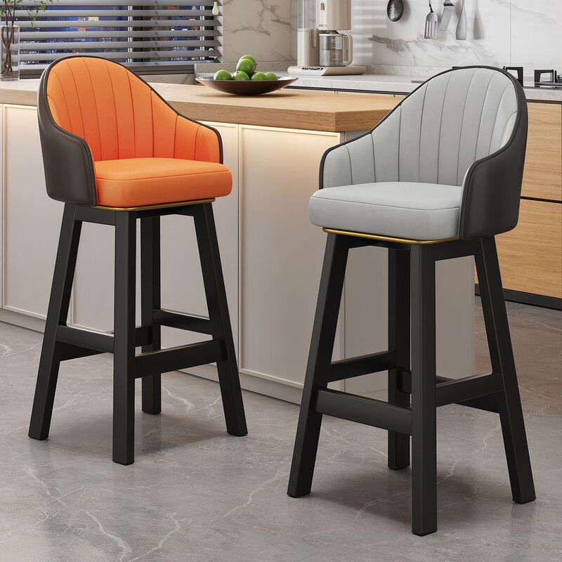 Light Luxury Bar Stool with Backrest for Home Use, Modern Minimalist Island Chair, Bar Stool for Milk Tea Shop, Cashier, and Bar