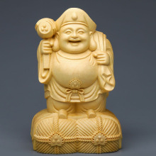黄杨桧木雕大黑天佛门护法神摆件创意七福财神送礼供奉佛像工艺品
