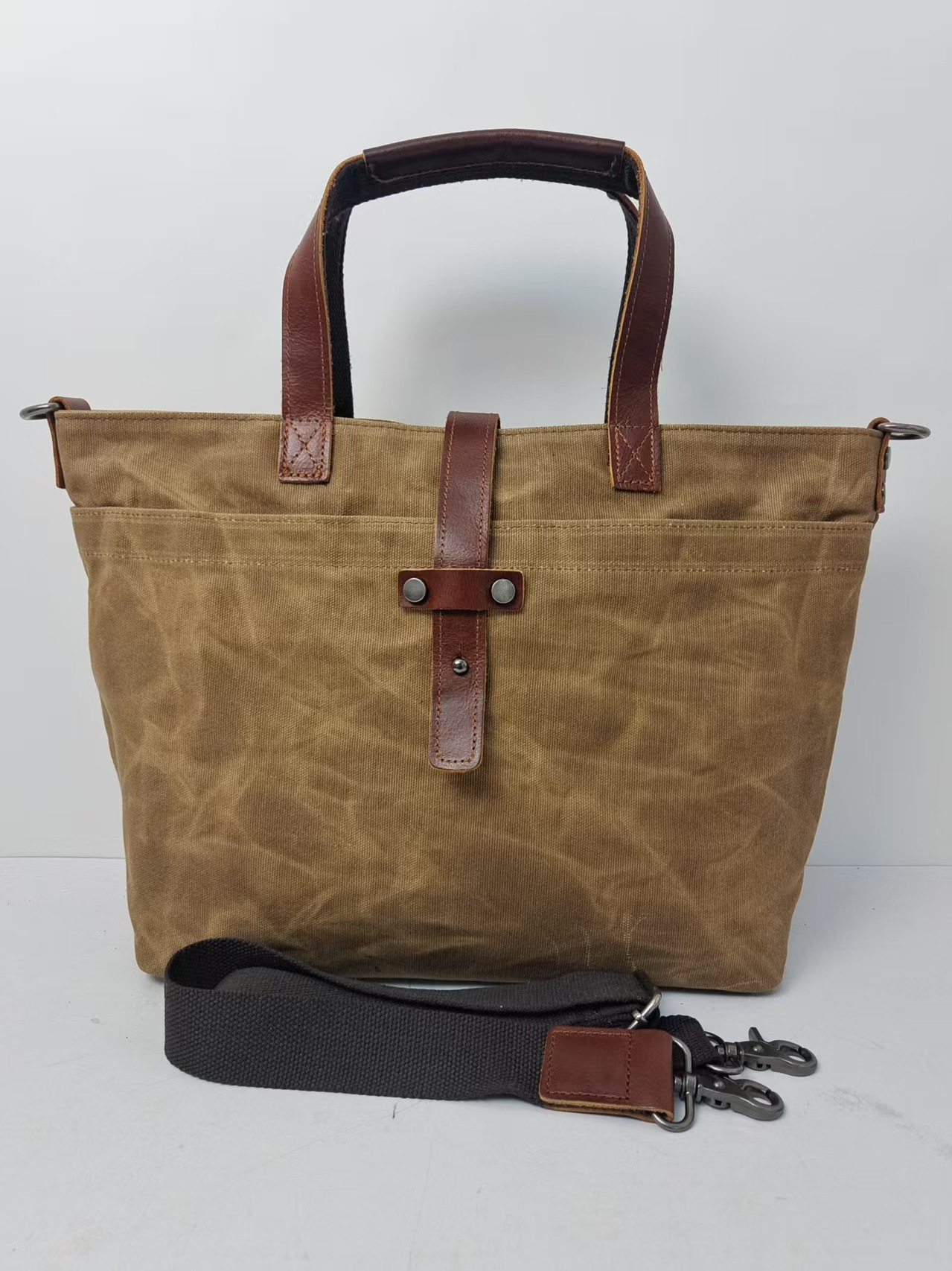 Bolsa de lienzo de cera coreana para hombres y mujeres bolso de mano simple bolso de hombro horizontal plegable bolso de mano retrógrado