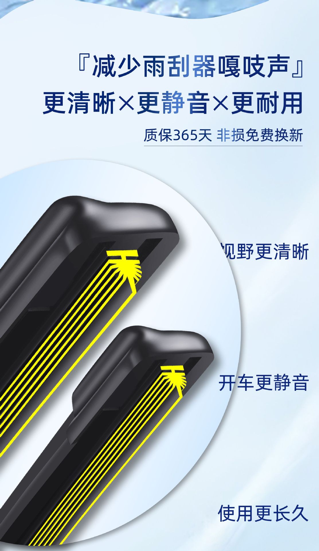 11-Layer Rubber Strip Wiper Blades for Gac Aion S, Aion S Plus, and Aion Vy, Original Factory Wiper Blades