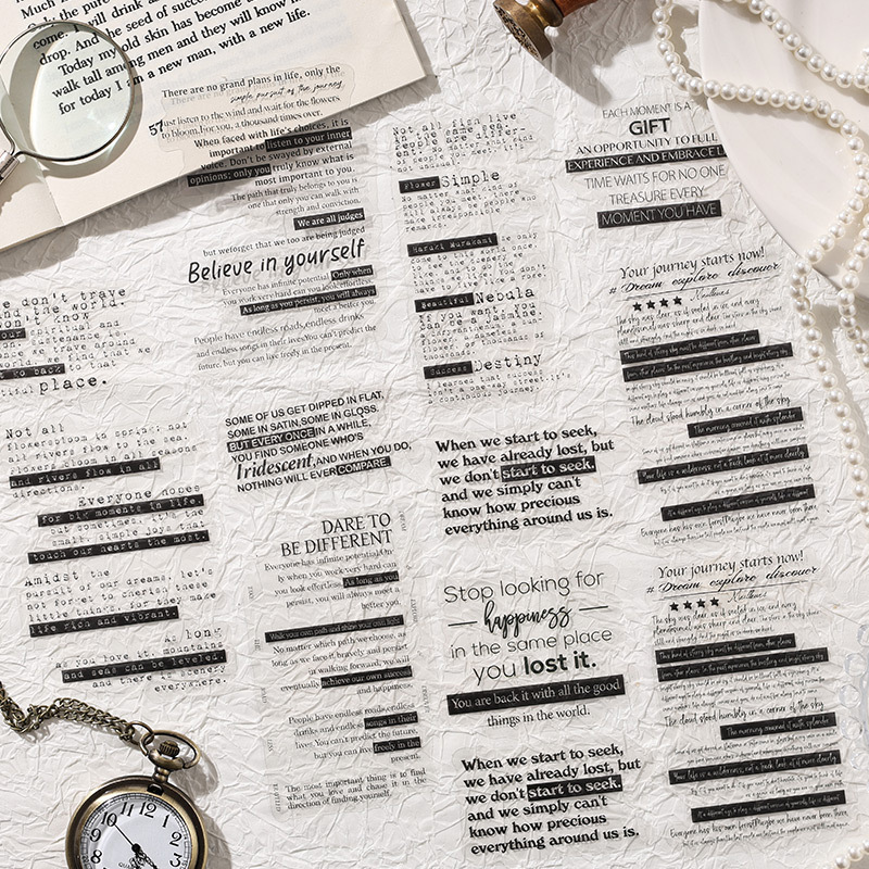 Antiguo sueño de sombra transparente pegatinas impermeables para mascotas diy pegatinas de diario diario retro transfronterizas pegatinas de material inglés