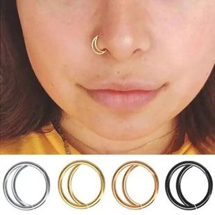 European and American Fashion Moon Nose Ring 316L Stainless Steel Piercing Nose Nail Small Nose Ring Piercing Jewelry Cross-Border E-Commerce Model