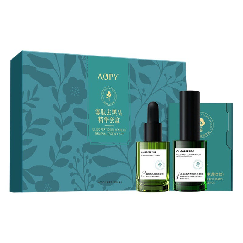 AOPY Oligopeptide Набор для удаления черных точек Наклейка для носа Набор из трех предметов Отвод от черных точек Жидкость для сокращения пор Эссенция T-образная область для кормления