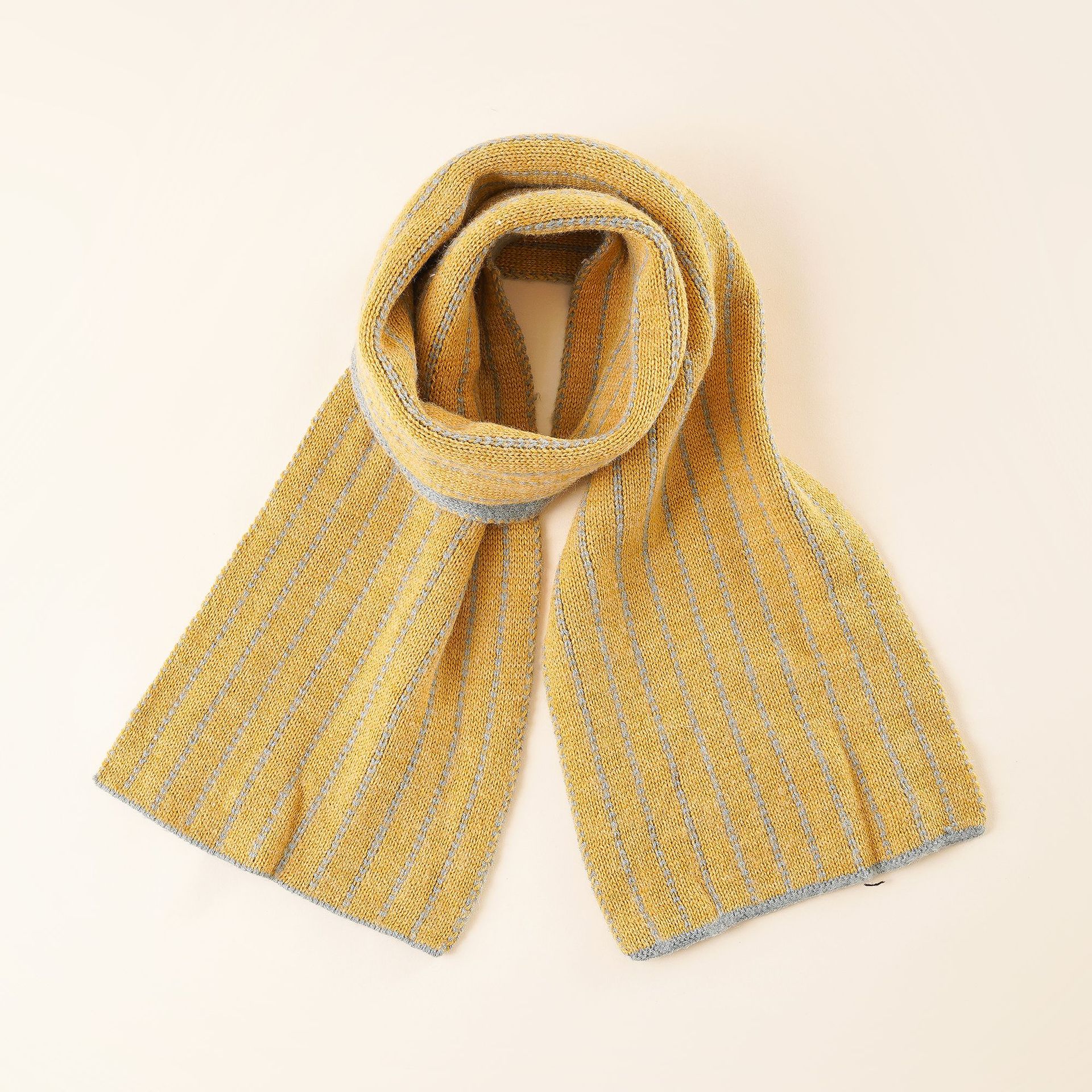 Estilo coreano otoño e invierno a rayas bufanda de los niños moda color a juego diamante hombres y mujeres moda bebé bufanda invierno