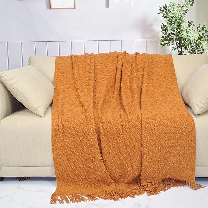 Manta nórdica de color sólido, estilo retro, para oficina, manta gruesa para aire acondicionado, manta para casa, sofá, cama, siesta