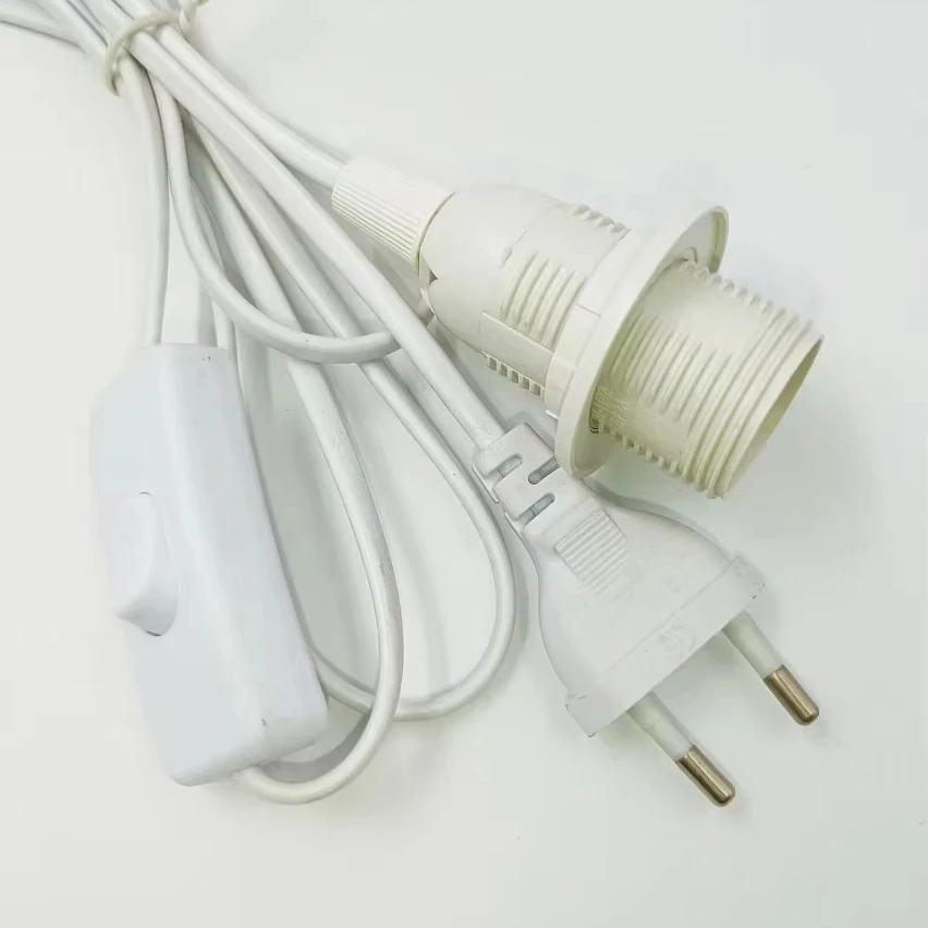 Cable de alimentación de interruptor europeo E14 enchufe de soporte de lámpara diy accesorios de lámpara de escritorio 303 interruptor cable de interruptor europeo E14