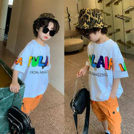 2023夏季新款男童短袖棉质t恤卡通童装儿童宝宝宽松洋气T恤上衣潮