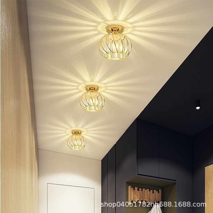 Crystal Aisle Lamp Simple Modern Bedroom Bedside Lamp Corridor Small Chandelier Nordic LED Ceiling Lamp Balcony Lamp