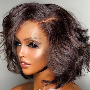 Foreign Trade Cross-border European and American Fashion Front Lace Lace Small Roll Wig Africa Hot Selling Small Roll Steel Roll Wig Headgear