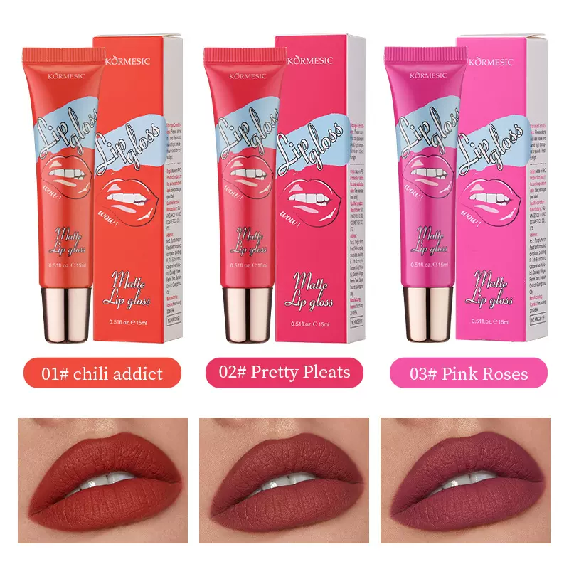 KORMESIC哑光液体唇彩Lip gloss软管唇釉跨境外贸厂家批发