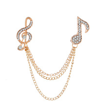 欧美饰品别针 音符胸针饰品满钻 好看胸花衣针领针