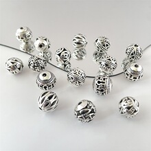 古风合金复古镂空花球铜钱隔珠散珠 手工文玩项链手链饰品diy配件