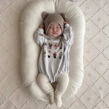 秋冬新款宝宝哈衣套装日韩ins风包屁衣童装时尚加绒长袖三角爬服