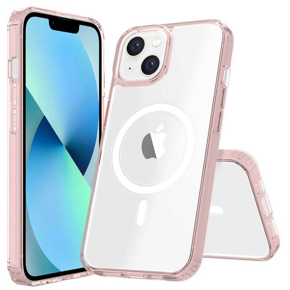 Funda transparente personalizada para teléfono móvil iPhone14 Promax, funda protectora MagSafe magnética inalámbrica para Apple 16