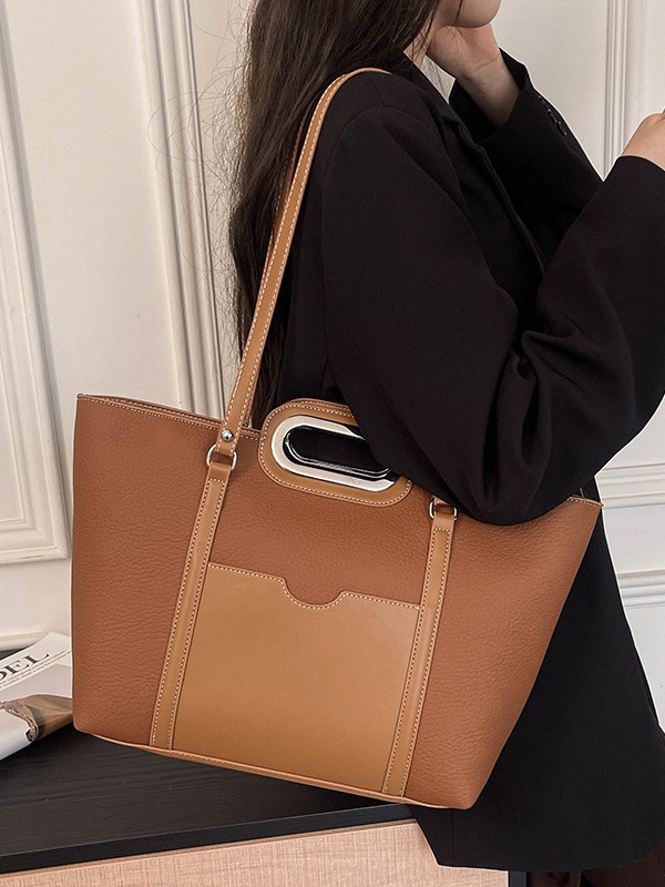 Bolso retro de gran capacidad para mujeres 2026 primavera nueva moda simple, lujoso, ligero y versátil bolso de hombro bajo la axila