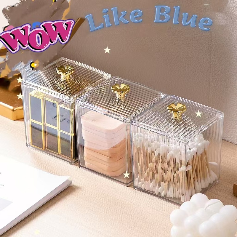 軽豪華透明アクリル綿棒箱防塵蓋付きアクセサリー収納箱化粧台化粧品口紅貯蔵箱|undefined