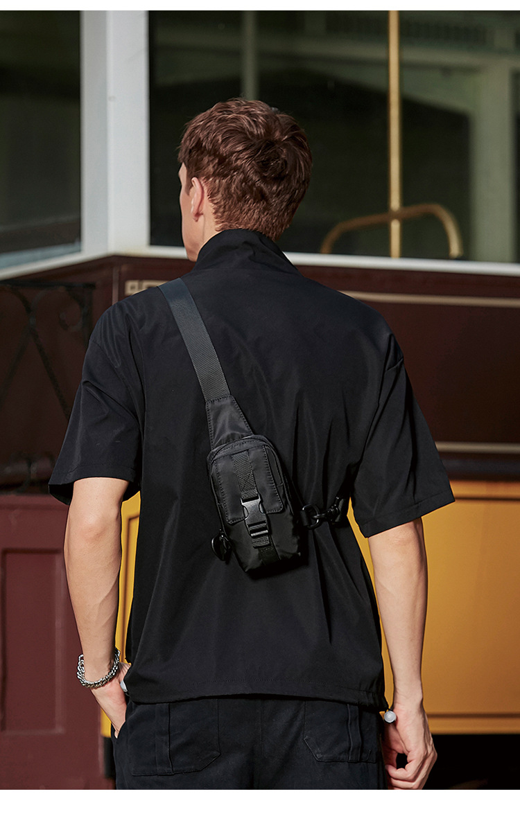Chest Bag, Waterproof Men's Chest Small Ins Versatile Crossbody Bag Men's Street Fashion Brand Mini Shoulder Bag Student Vitality._voghion.com