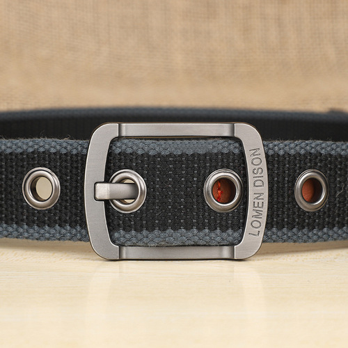 Men's and Women's Zipper Canvas Belt, Korean Style, Versatile Belt for Students, Youth, Military Training, Denim Work Pants with Added Thickness and Length