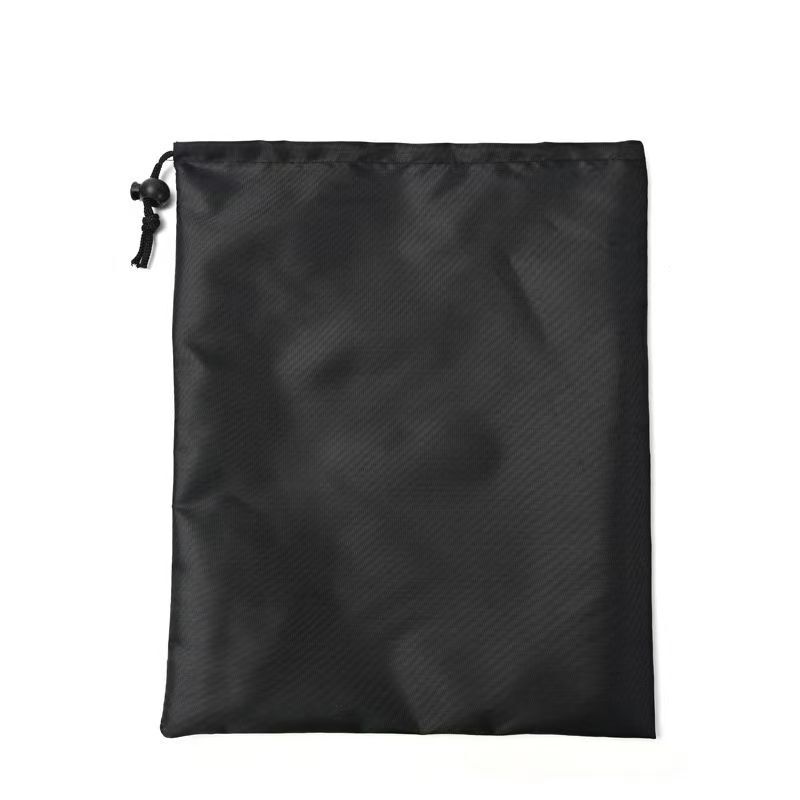 Pocket Zipper Nylon Drawstring Bag Drawstring Oxford Cloth Storage Bag Mobile Power Supply Headphone Bag Black Portable