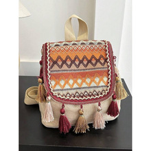 E 12761 Chinese style woven backpack ���չ����֯˫���