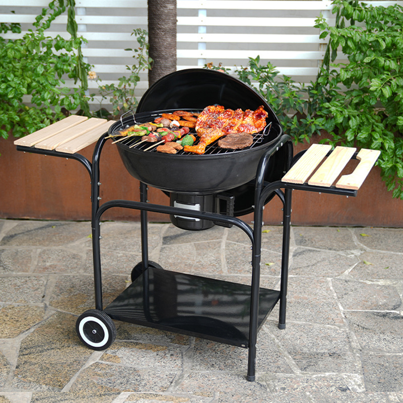 Wholesale transfronterizo 22 pulgadas horno de manzana horno de carbón horno de parrilla multifuncional horno de manzana con cubierta carro de parrilla de manzana