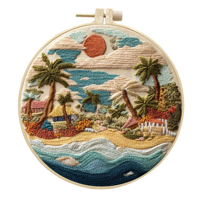 オリジナル先行販売クロスボーダー新製品刺繍 diy 風景手作り生地材料パッケージキットクリエイティブ手作り裁縫英語|undefined
