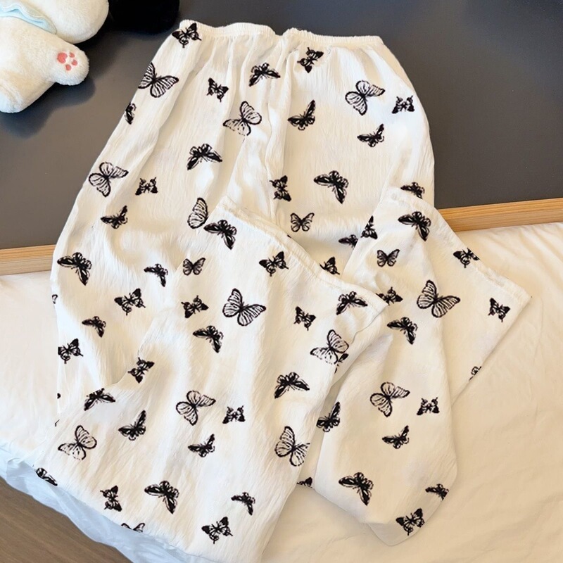 2025 Summer New Cute and Sweet Iins Cloud Cotton Home Pants Long Pants Live Thin Style Can Be Worn Outside