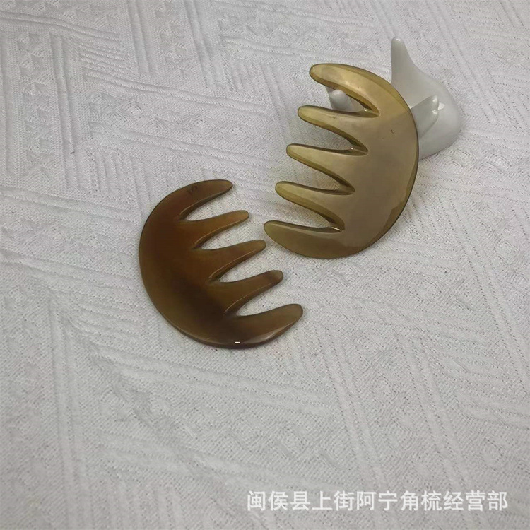 African Horn Five-Tooth Massage Comb Gua Sha Comb with Meridian Wand Dolphin Board 9.5cm quality and texture