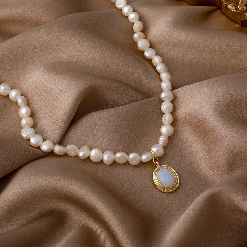 Baroque Pearl Water Drop Copper Necklace Wholesale display picture 8