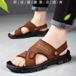 男士凉鞋外穿夏季2025新款时尚休闲百搭两用软底防滑越南凉拖鞋男