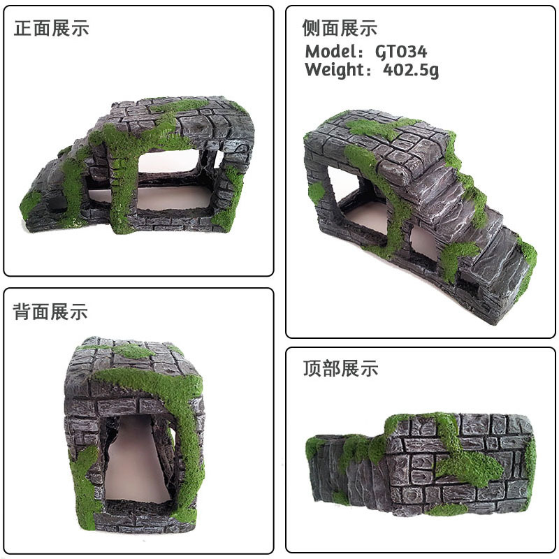 Mascota de escalada, plataforma de secado de tortuga, plataforma de escalada, tanque de tortuga, paisaje, plataforma de piedra de espalda, alto nivel de agua, refugio, casa de cueva, modelo de descanso, plataforma de tortuga