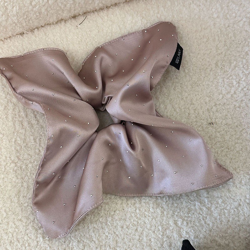 复古高级感缎面烫钻方巾大肠发圈女方形气质扎头发头绳加大号头饰|undefined