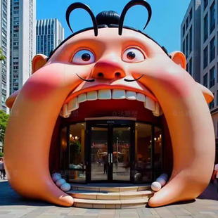 ✅ Fiberglass Creative Cartoon Stereo Door Sculpture Customized Pet Shop Barbecue Shop Entrance Catering Creative Large