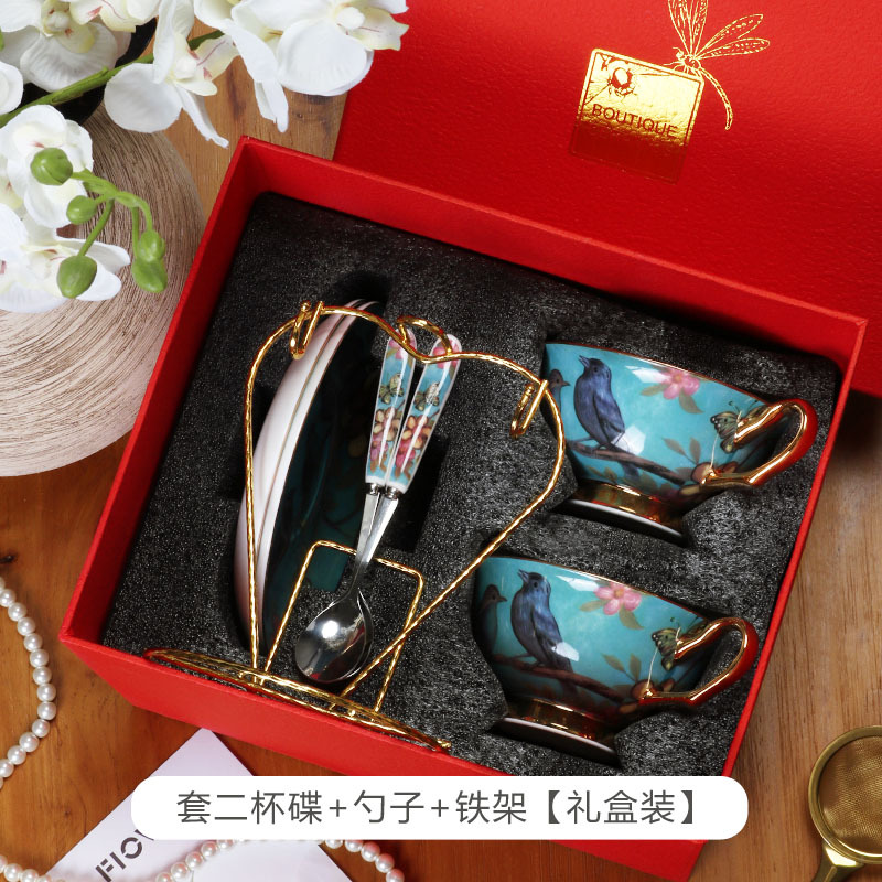 China de hueso taza de café de estilo europeo traje creativo Taza de cerámica de gama alta exquisito pequeño lujo británico juego de té de la tarde