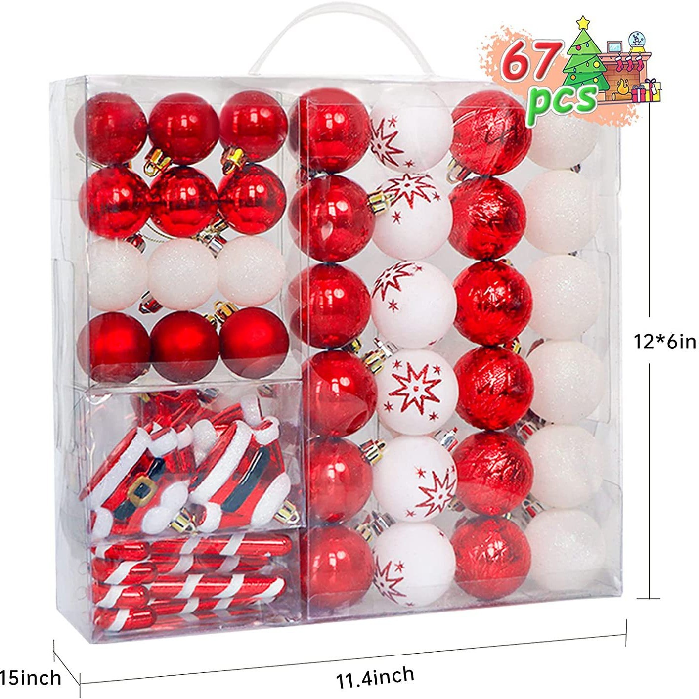 Amazon E-commerce dedicado a Navidad Fiestas de hotel atmósfera de vestir bolas de plástico colgantes de árbol de Navidad