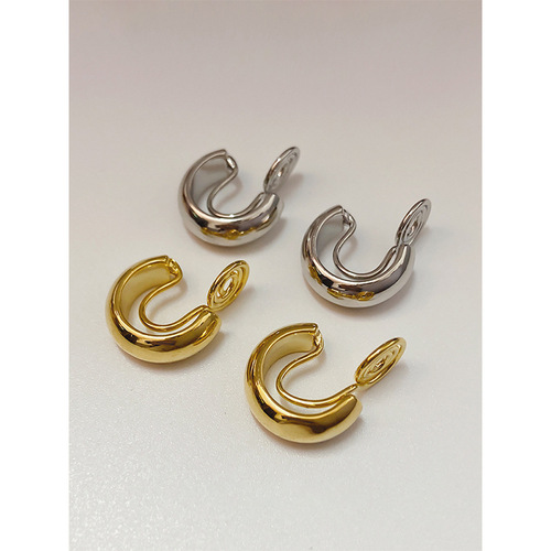 High-end earrings, mosquito-repellent disc ear clips, metal compact hoop earrings, simple hoop earrings, no pierced ears, retro for women