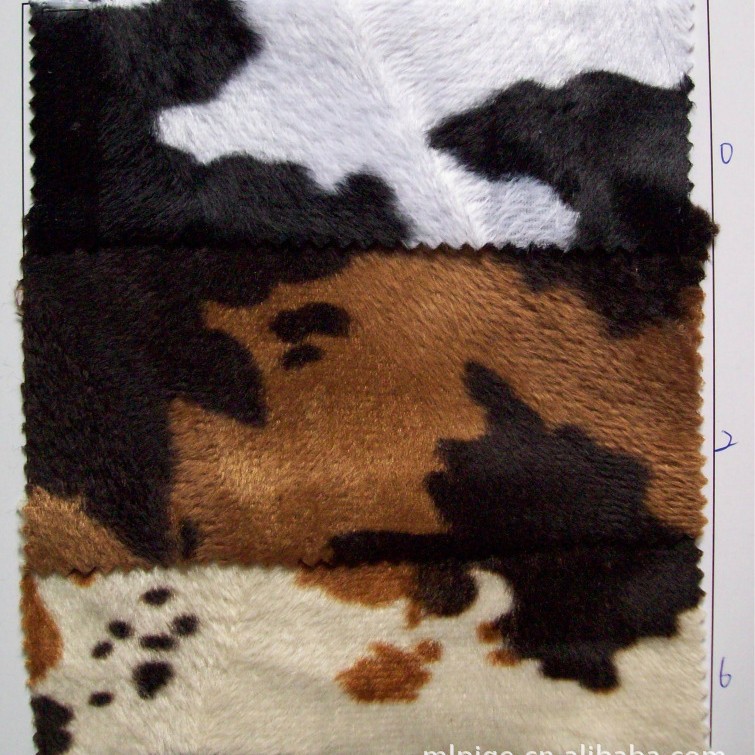 皮革PU合成革PVC人造革绒毛奶牛纹长毛绒3383