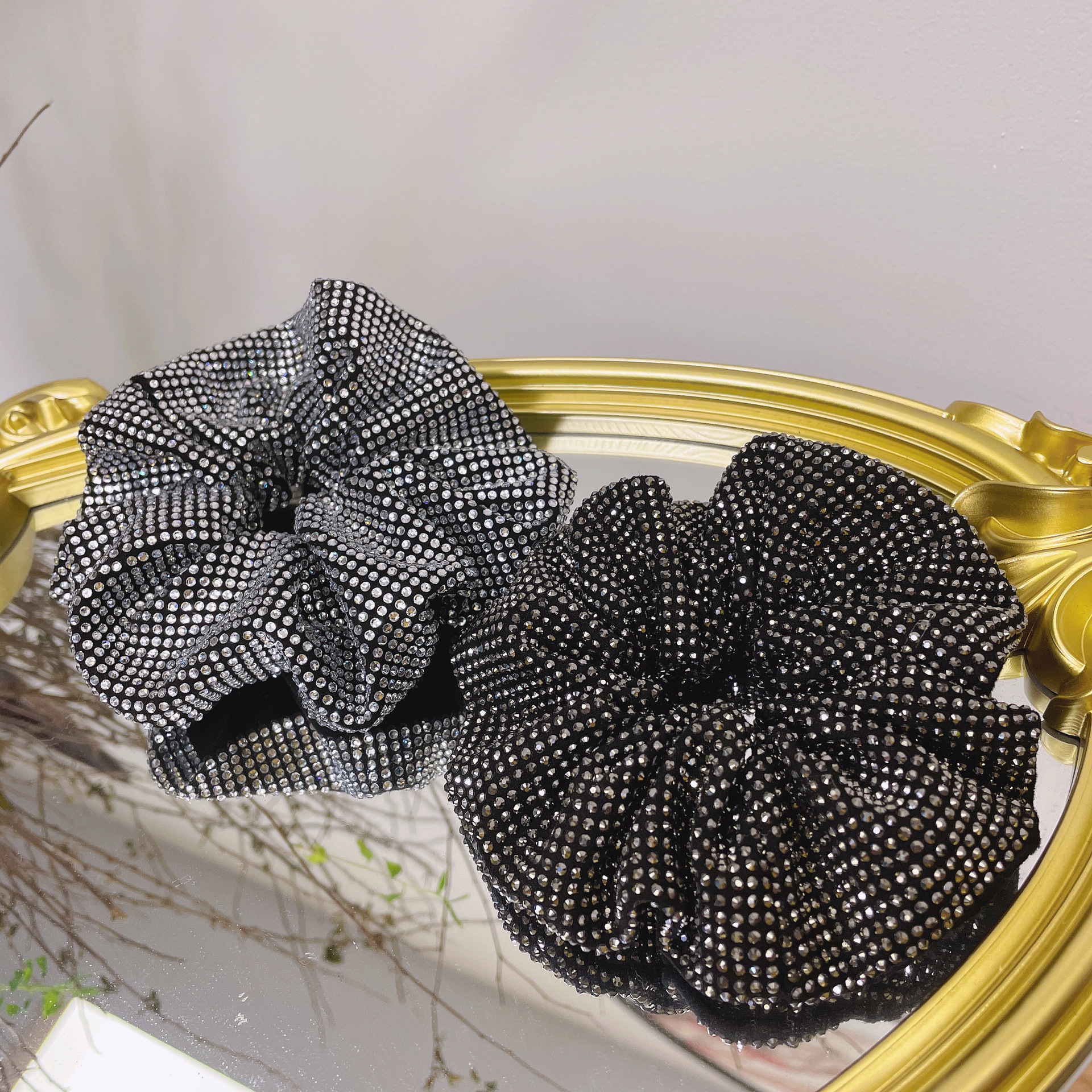 韓國東大門輕奢網紅新款滿鑽大腸圈發圈歐美時尚少女髮飾廠家直銷