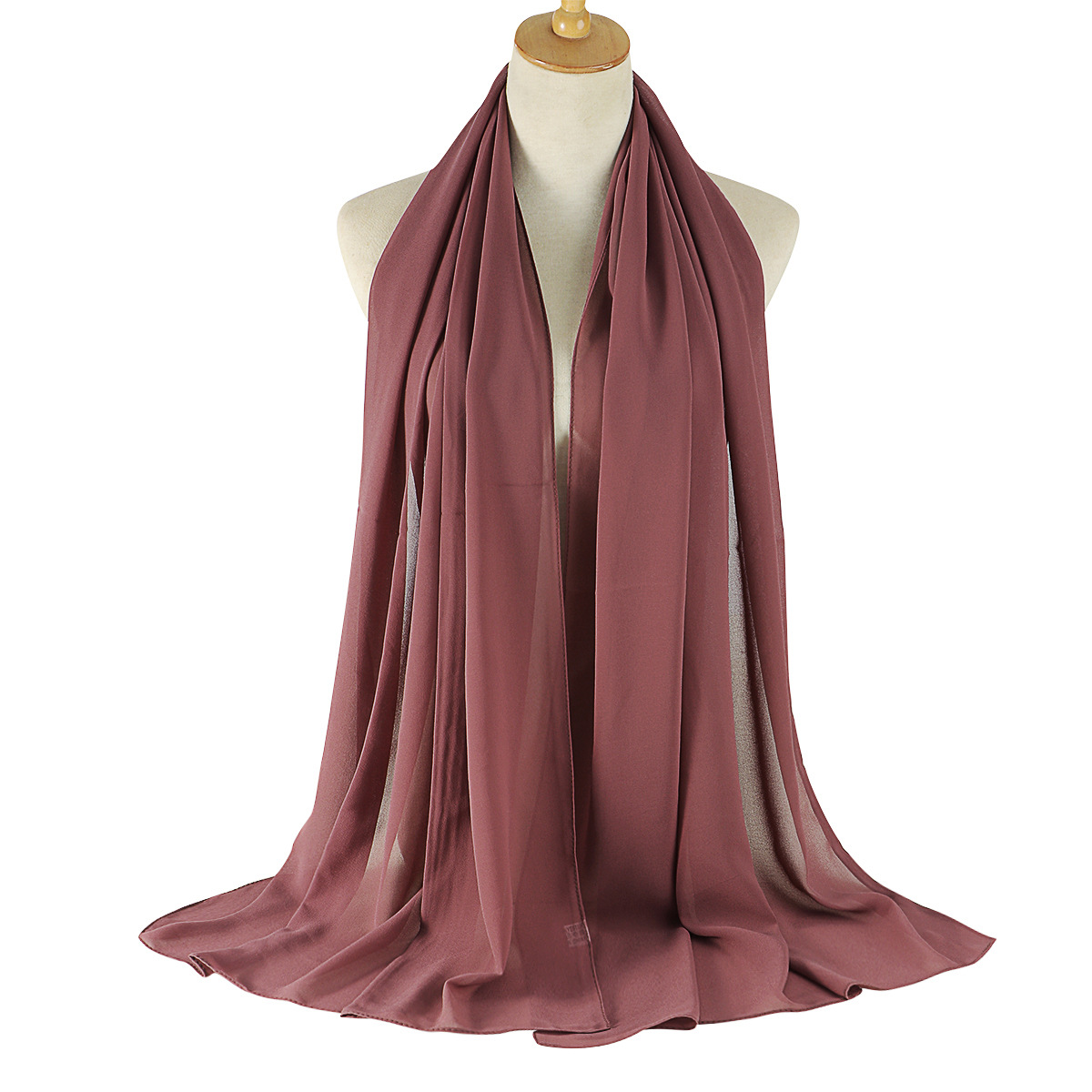 Fashion Solid Color Chiffon Printing Chiffon Scarves display picture 4