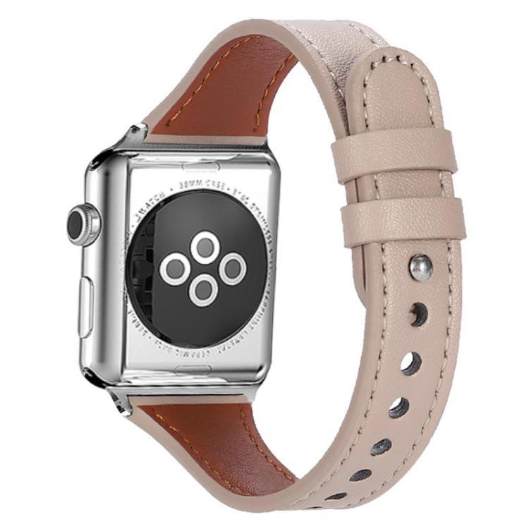 Correa de cuero de cintura de doble anillo de un solo clavo para Apple Watch 38mm - 49mm