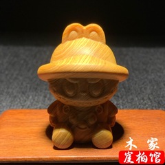天然崖柏木雕拉布布手把件文玩可爱手办收藏家居客厅装饰品小摆件