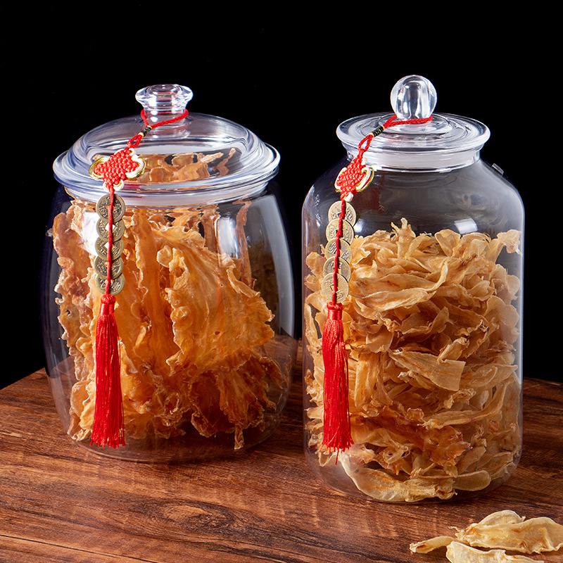 Fish glue storage tank yellow flower tube display storage Dendrobium American ginseng nourishing medicinal materials sealed tangerine peel packaging bottle thickened