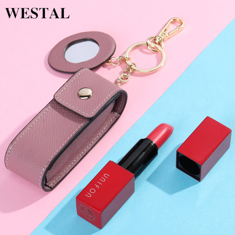Westal Mini Lipstick Bag Lipstick Protective Cover Mirror Bag Lv Lipstick Bag High-Value Lipstick Cosmetics Bag Small Bag