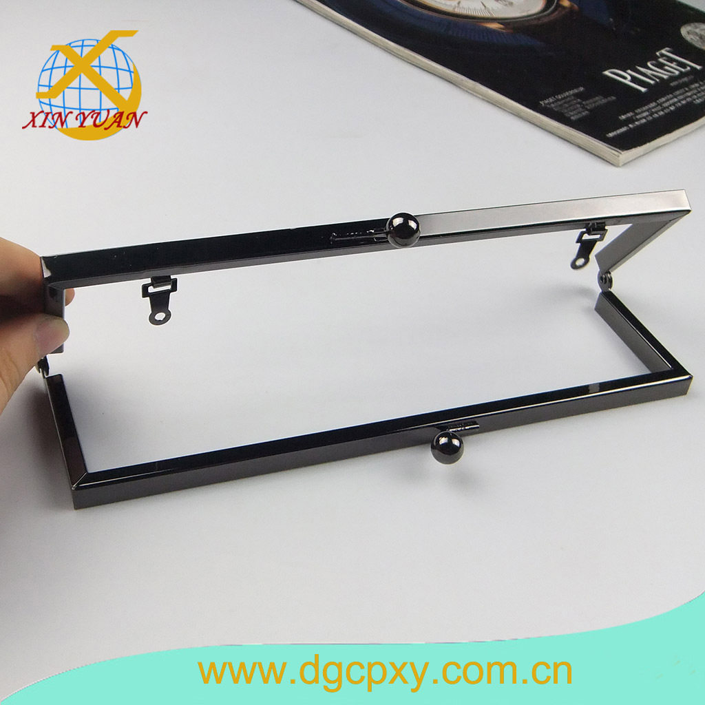 厂家供应箱包五金配件，  手袋子口架， 黑色口金